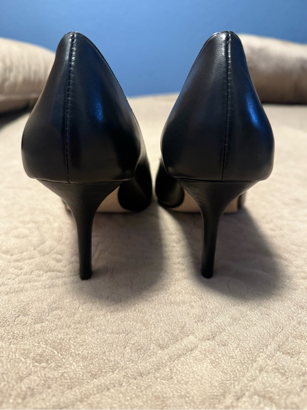 Dior Black Leather Pointed Pumps with Gold 'CD' Medallions - Picture 3 of 5